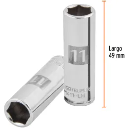 Dados 11mm E1/4 Tubulares Hexagonales CrVanadio, Truper 13205 Truper-Dados 11mm E1/4 Tubulares Hexagonales CrVanadio, Truper 132