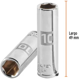 Dados 10mm E1/4 Tubulares Hexagonales CrVanadio, Truper 13204 Truper-Dados Tubulares Hexagonales Milimetrico 10 mm, Encastre 1/4