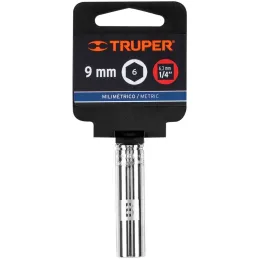 Dados 9mm E1/4 Tubulares Hexagonales CrVanadio, Truper 13203 Truper-Dados 9mm E1/4 Tubulares Hexagonales CrVanadio, Truper 13203