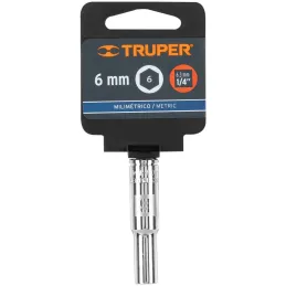 Dados 6mm E1/4 Tubulares Hexagonales CrVanadio, Truper 13200 Truper-Dados 6mm E1/4 Tubulares Hexagonales CrVanadio, Truper 13200