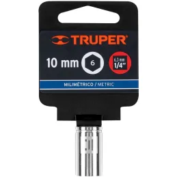 Dados 10mm E1/4 Hexagonales CrVanadio, Truper 13172 Truper-Dados 10mm E1/4 Hexagonales CrVanadio, Truper 13172 Fabricado en acer