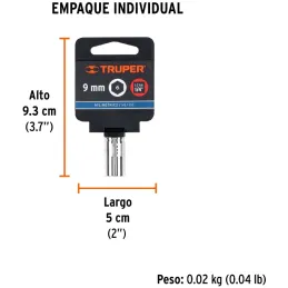 Dados 9mm E1/4 Hexagonales CrVanadio, Truper 13171 Truper-Dados 9mm E1/4 Hexagonales CrVanadio, Truper 13171 Fabricado en acero 