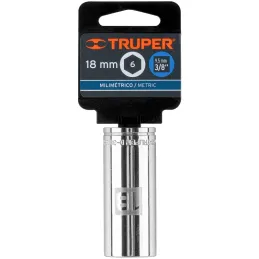 Dados 18mm E3/8 Tubulares Hexagonales CrVanadio, Truper 13778 Truper-Dados 18mm E3/8 Tubulares Hexagonales CrVanadio, Truper 137