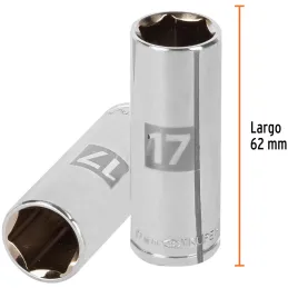 Dados 17mm E3/8 Tubulares Hexagonales CrVanadio, Truper 13777 Truper-Dados 17mm E3/8 Tubulares Hexagonales CrVanadio, Truper 137
