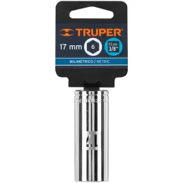 Dados 17mm E3/8 Tubulares Hexagonales CrVanadio, Truper 13777 Truper-Dados 17mm E3/8 Tubulares Hexagonales CrVanadio, Truper 137