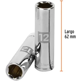 Dados 12mm E3/8 Tubulares Hexagonales CrVanadio, Truper 13772 Truper-Dados 12mm E3/8 Tubulares Hexagonales CrVanadio, Truper 137