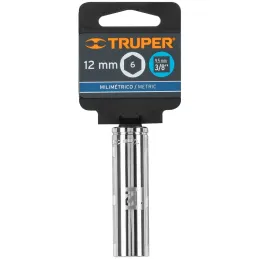 Dados 12mm E3/8 Tubulares Hexagonales CrVanadio, Truper 13772 Truper-Dados 12mm E3/8 Tubulares Hexagonales CrVanadio, Truper 137