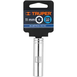Dados 11mm E3/8 Tubulares Hexagonales CrVanadio, Truper 13771 Truper-Dados 11mm E3/8 Tubulares Hexagonales CrVanadio, Truper 137