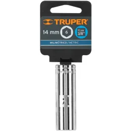 Dados 14mm E3/8 Tubulares Hexagonales CrVanadio, Truper 13774 Truper-Dados 14mm E3/8 Tubulares Hexagonales CrVanadio, Truper 137