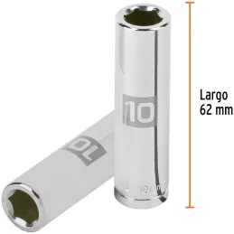 Dados 10mm E3/8 Tubulares Hexagonales CrVanadio, Truper 13770 Truper-Dados 10mm E3/8 Tubulares Hexagonales CrVanadio, Truper 137