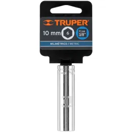 Dados 10mm E3/8 Tubulares Hexagonales CrVanadio, Truper 13770 Truper-Dados 10mm E3/8 Tubulares Hexagonales CrVanadio, Truper 137