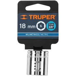 Dados 18mm E3/8 Hexagonales CrVanadio, Truper 13682 Truper-Dados 18mm E3/8 Hexagonales CrVanadio, Truper 13682 Fabricado en acer