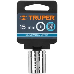 Dados 15mm E3/8 Hexagonales CrVanadio, Truper 13679 Truper-Dados 15mm E3/8 Hexagonales CrVanadio, Truper 13679 Fabricado en acer