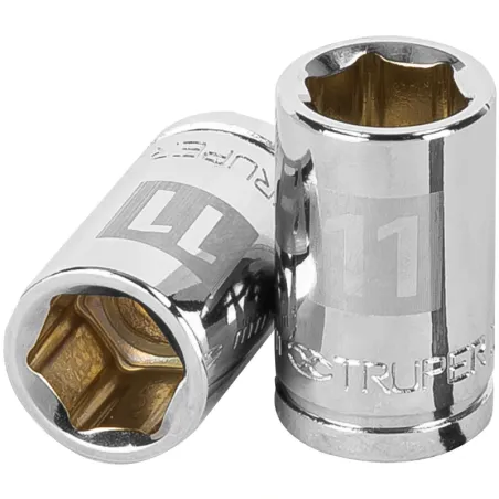 Dados 11mm E3/8 Hexagonales CrVanadio, Truper 13675 Truper-Dados 11mm E3/8 Hexagonales CrVanadio, Truper 13675 Fabricado en acer