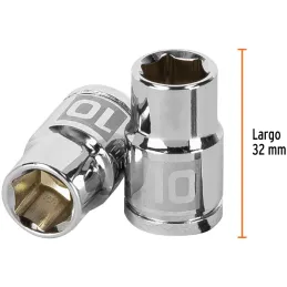 Dados 10mm E3/8 Hexagonales CrVanadio, Truper 13674 Truper-Dados 10mm E3/8 Hexagonales CrVanadio, Truper 13674 Fabricado en acer
