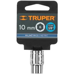 Dados 10mm E3/8 Hexagonales CrVanadio, Truper 13674 Truper-Dados 10mm E3/8 Hexagonales CrVanadio, Truper 13674 Fabricado en acer