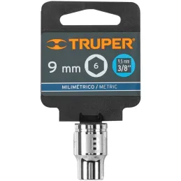 Dados 9mm E3/8 Hexagonales CrVanadio, Truper 13673 Truper-Dados 9mm E3/8 Hexagonales CrVanadio, Truper 13673 Fabricado en acero 