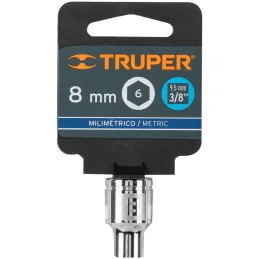 Dados 8mm E3/8 Hexagonales CrVanadio, Truper 13672 Truper-Dados 8mm E3/8 Hexagonales CrVanadio, Truper 13672 Fabricado en acero 