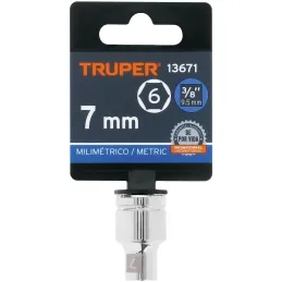 Dados 7mm E3/8 Hexagonales CrVanadio, Truper 13671 Truper-Dados 7mm E3/8 Hexagonales CrVanadio, Truper 13671 Fabricado en acero 