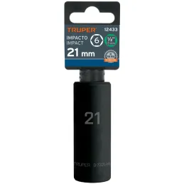 Dados 21mm E1/2 Impacto Tubulares Hexagonales CrMolibdeno, Truper 12433 Truper-Dados 21mm E1/2 Impacto Tubulares Hexagonales CrM