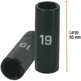 Dados 19mm E1/2 Impacto Tubulares Hexagonales CrMolibdeno, Truper 12431 Truper-Dados 19mm E1/2 Impacto Tubulares Hexagonales CrM