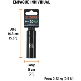 Dados 19mm E1/2 Impacto Tubulares Hexagonales CrMolibdeno, Truper 12431 Truper-Dados 19mm E1/2 Impacto Tubulares Hexagonales CrM