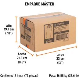 Dados 19mm E1/2 Impacto Tubulares Hexagonales CrMolibdeno, Truper 12431 Truper-Dados 19mm E1/2 Impacto Tubulares Hexagonales CrM