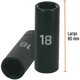 Dados 18mm E1/2 Impacto Tubulares Hexagonales CrMolibdeno, Truper 12430 Truper-Dados 18mm E1/2 Impacto Tubulares Hexagonales CrM