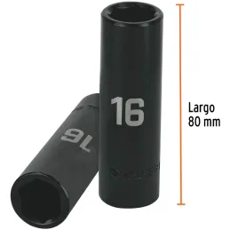 Dados 16mm E1/2 Impacto Tubulares Hexagonales CrMolibdeno, Truper 12428 Truper-Dados 16mm E1/2 Impacto Tubulares Hexagonales CrM