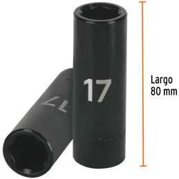 Dados 17mm E1/2 Impacto Tubulares Hexagonales CrMolibdeno, Truper 12429 Truper-Dados 17mm E1/2 Impacto Tubulares Hexagonales CrM