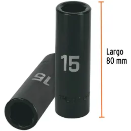 Dados 15mm E1/2 Impacto Tubulares Hexagonales CrMolibdeno, Truper 12427 Truper-Dados 15mm E1/2 Impacto Tubulares Hexagonales CrM