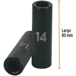 Dados 14mm E1/2 Impacto Tubulares Hexagonales CrMolibdeno, Truper 12426 Truper-Dados 14mm E1/2 Impacto Tubulares Hexagonales CrM