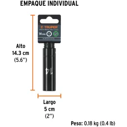 Dados 14mm E1/2 Impacto Tubulares Hexagonales CrMolibdeno, Truper 12426 Truper-Dados 14mm E1/2 Impacto Tubulares Hexagonales CrM