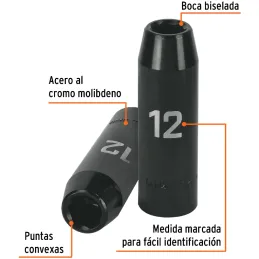Dados 12mm E1/2 Impacto Tubulares Hexagonales CrMolibdeno, Truper 12424 Truper-Dados 12mm E1/2 Impacto Tubulares Hexagonales CrM