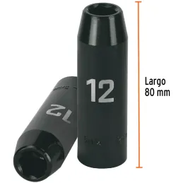 Dados 12mm E1/2 Impacto Tubulares Hexagonales CrMolibdeno, Truper 12424 Truper-Dados 12mm E1/2 Impacto Tubulares Hexagonales CrM