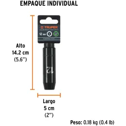 Dados 12mm E1/2 Impacto Tubulares Hexagonales CrMolibdeno, Truper 12424 Truper-Dados 12mm E1/2 Impacto Tubulares Hexagonales CrM