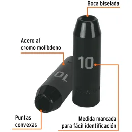 Dados 10mm E1/2 Impacto Tubulares Hexagonales CrMolibdeno, Truper 12422 Truper-Dados 10mm E1/2 Impacto Tubulares Hexagonales CrM
