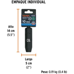 Dados 10mm E1/2 Impacto Tubulares Hexagonales CrMolibdeno, Truper 12422 Truper-Dados 10mm E1/2 Impacto Tubulares Hexagonales CrM