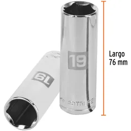 Dados 19mm E1/2 Tubulares Hexagonales CrVanadio, Truper 13359 Truper-Dados 19mm E1/2 Tubulares Hexagonales CrVanadio, Truper 133