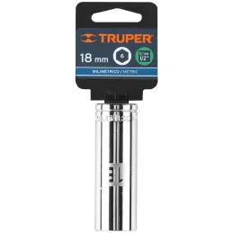 Dados 18mm E1/2 Tubulares Hexagonales CrVanadio, Truper 13358 Truper-Dados 18mm E1/2 Tubulares Hexagonales CrVanadio, Truper 133