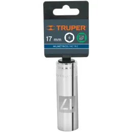 Dados 17mm E1/2 Tubulares Hexagonales CrVanadio, Truper 13357 Truper-Dados 17mm E1/2 Tubulares Hexagonales CrVanadio, Truper 133