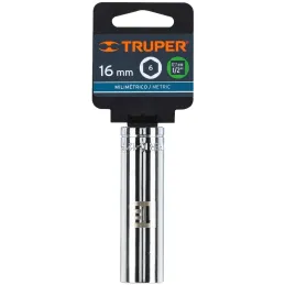 Dados 16mm E1/2 Tubulares Hexagonales CrVanadio, Truper 13356 Truper-Dados 16mm E1/2 Tubulares Hexagonales CrVanadio, Truper 133