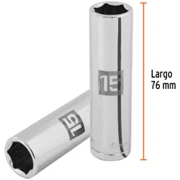 Dados 15mm E1/2 Tubulares Hexagonales CrVanadio, Truper 13355 Truper-Dados 15mm E1/2 Tubulares Hexagonales CrVanadio, Truper 133