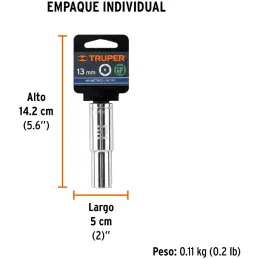 Dados 13mm E1/2 Tubulares Hexagonales CrVanadio, Truper 13353 Truper-Dados 13mm E1/2 Tubulares Hexagonales CrVanadio, Truper 133