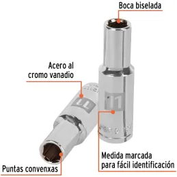 Dados 11mm E1/2 Tubulares Hexagonales CrVanadio, Truper 13351 Truper-Dados 11mm E1/2 Tubulares Hexagonales CrVanadio, Truper 133