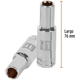 Dados 11mm E1/2 Tubulares Hexagonales CrVanadio, Truper 13351 Truper-Dados 11mm E1/2 Tubulares Hexagonales CrVanadio, Truper 133