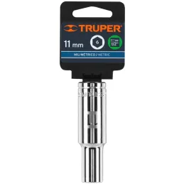 Dados 11mm E1/2 Tubulares Hexagonales CrVanadio, Truper 13351 Truper-Dados 11mm E1/2 Tubulares Hexagonales CrVanadio, Truper 133