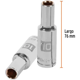 Dados 10mm E1/2 Tubulares Hexagonales CrVanadio, Truper 13350 Truper-Dados 10mm E1/2 Tubulares Hexagonales CrVanadio, Truper 133