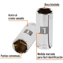 Dados para Bujia 1", E1/2 Tubulares Hexagonales, Truper 13333 Truper-Dados para Bujia 1", E1/2 Tubulares Hexagonales, Truper 133