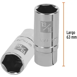 Dados para Bujia 13/16" E1/2 Tubulares Hexagonales, Truper 13366 Truper-Dados para Bujia 13/16" E1/2 Tubulares Hexagonales, Trup